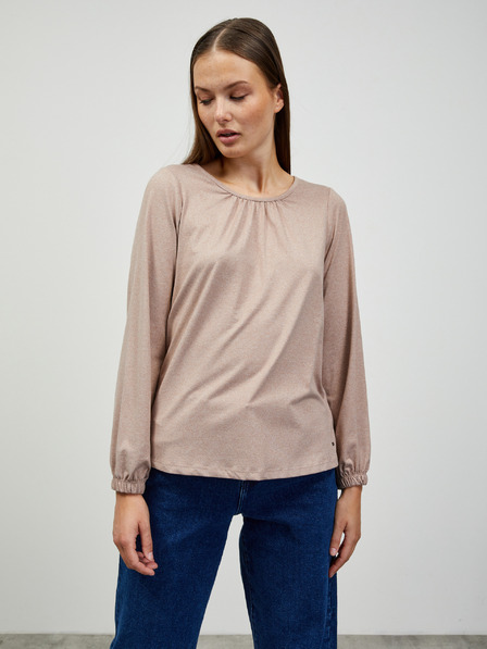 ZOOT.lab Бежова дамска основна риза с дълъг ръкав ZOOT.lab Luna