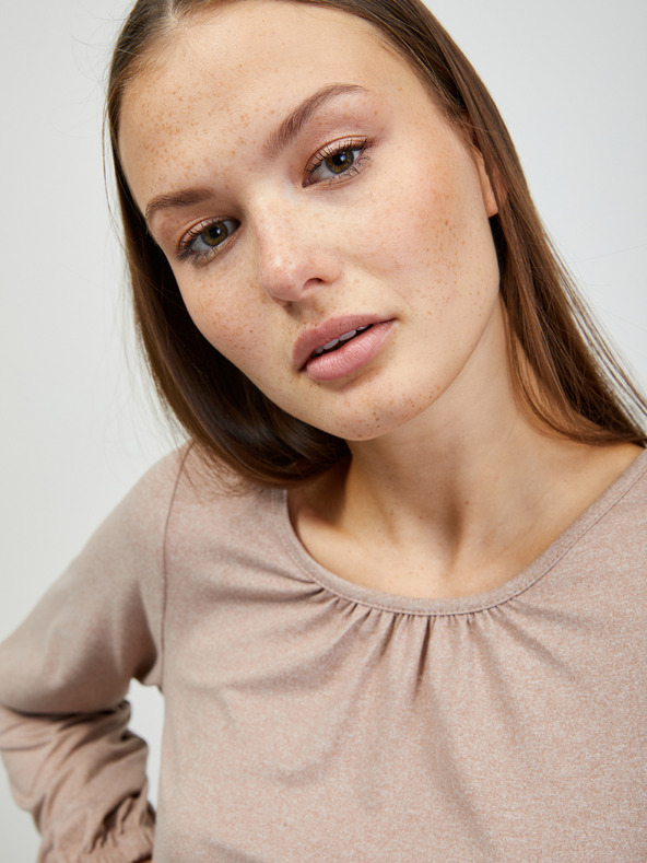 ZOOT.lab Бежова дамска основна риза с дълъг ръкав ZOOT.lab Luna