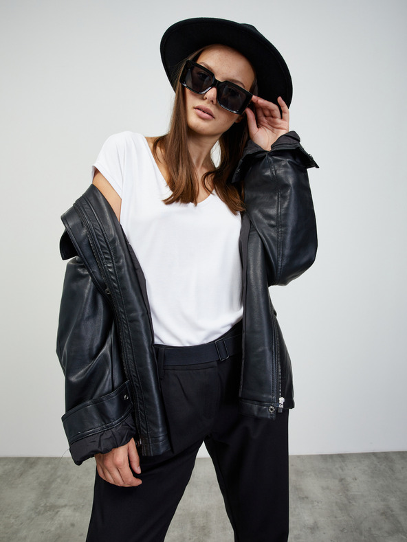 ZOOT.lab Черен дамски панталон с колан ZOOT.lab Matylda