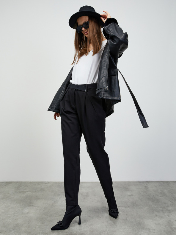 ZOOT.lab Черен дамски панталон с колан ZOOT.lab Matylda