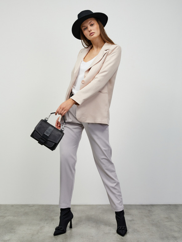 ZOOT.lab Светлосиви дамски панталони с колан ZOOT.lab Matylda