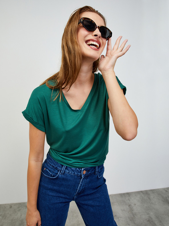 ZOOT.lab ZOOT.lab Adriana 3 зелена дамска основна тениска на райета