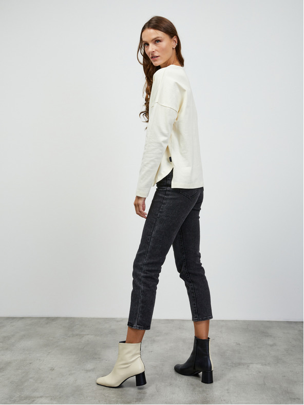 ZOOT.lab Кремава дамска основна тениска с дълъг ръкав ZOOT.lab Bambie