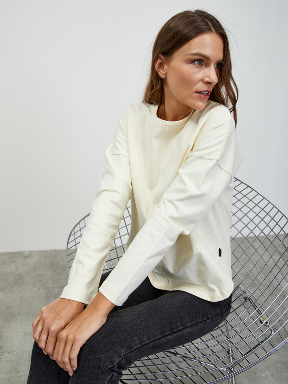 ZOOT.lab Кремава дамска основна тениска с дълъг ръкав ZOOT.lab Bambie