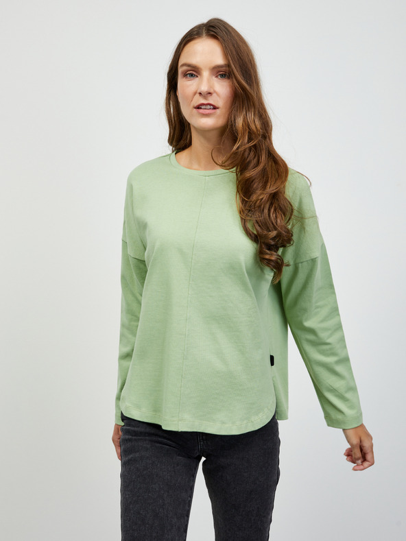 ZOOT.lab Светлозелена дамска основна тениска с дълъг ръкав ZOOT.lab Bambie