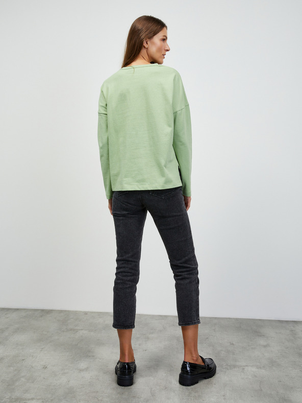 ZOOT.lab Светлозелена дамска основна тениска с дълъг ръкав ZOOT.lab Bambie