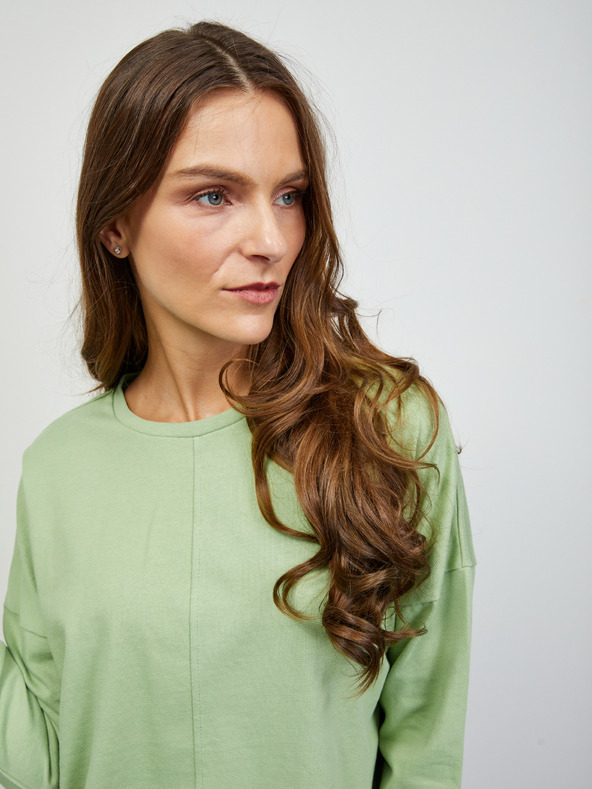 ZOOT.lab Светлозелена дамска основна тениска с дълъг ръкав ZOOT.lab Bambie