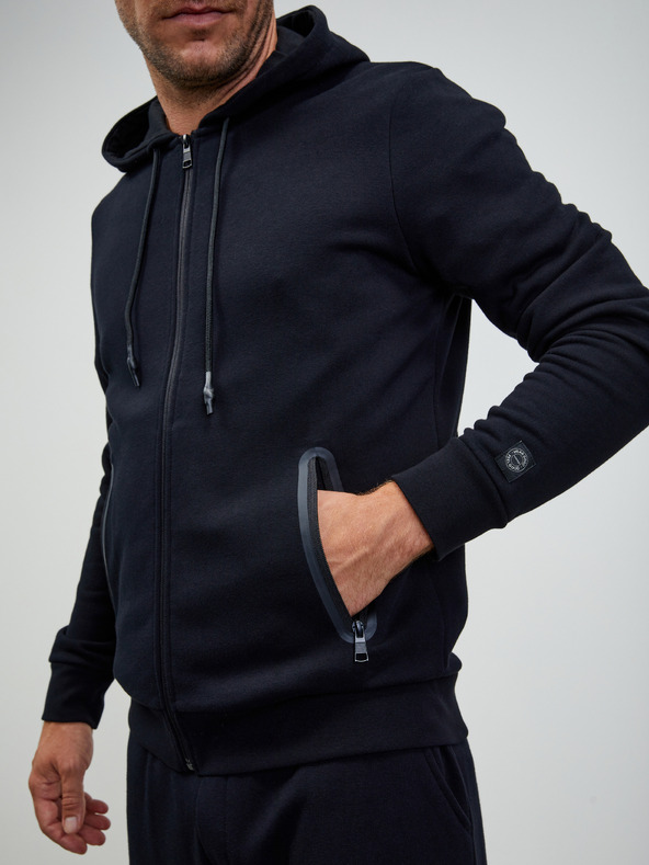 ZOOT.lab Черна мъжка основна блуза с качулка и цип ZOOT.lab Ralph