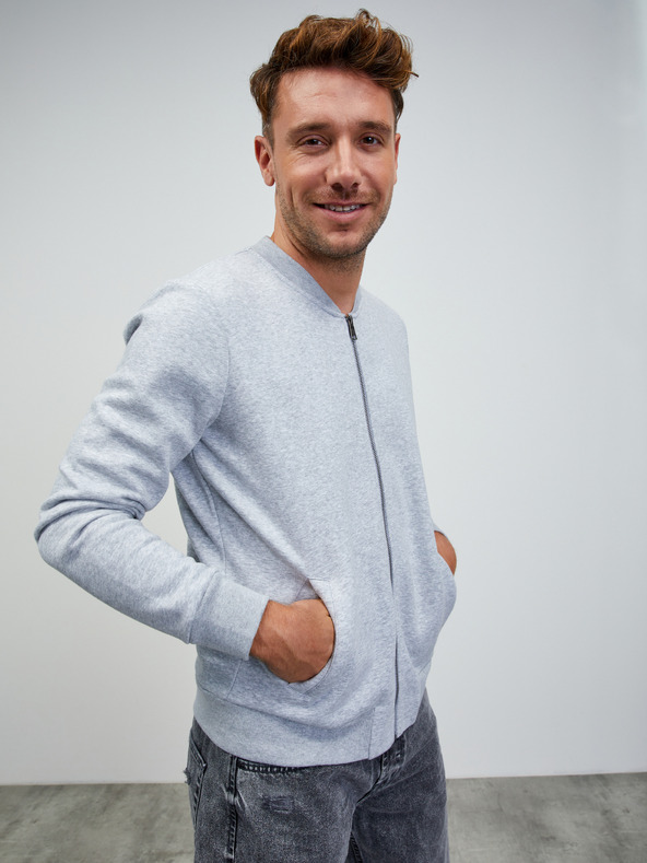 ZOOT.lab Светлосива мъжка основна блуза с цип ZOOT.lab Keanu