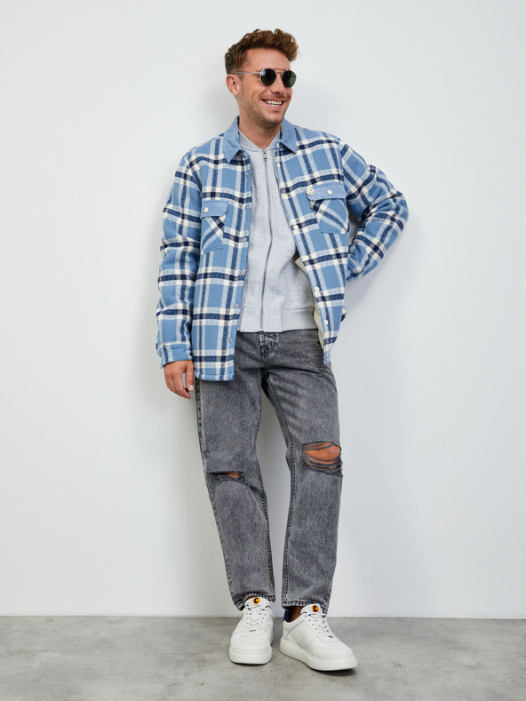 ZOOT.lab Светлосива мъжка основна блуза с цип ZOOT.lab Keanu