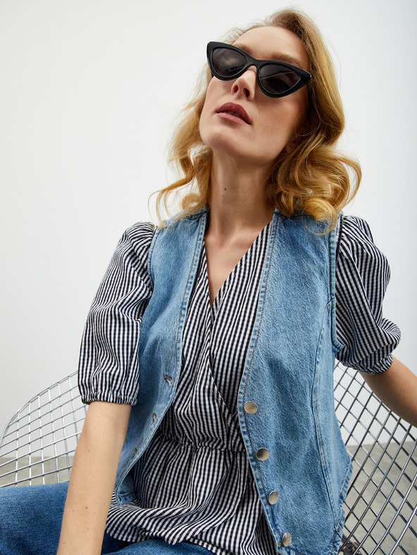 ZOOT.lab Черна дамска блуза на райета ZOOT.lab Oline