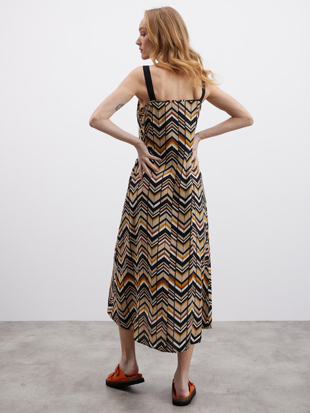 ZOOT.lab Черно-кафява дамска миди рокля с шарки ZOOT.lab Nichel