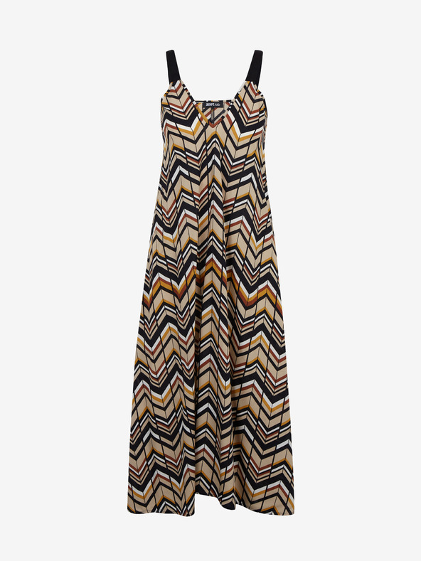 ZOOT.lab Черно-кафява дамска миди рокля с шарки ZOOT.lab Nichel