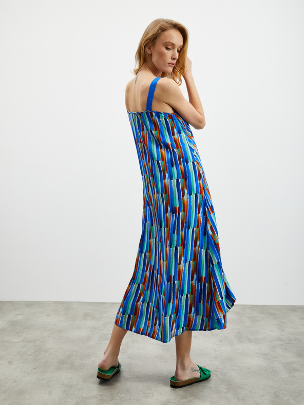 ZOOT.lab Синя дамска миди рокля с шарки ZOOT.lab Mari