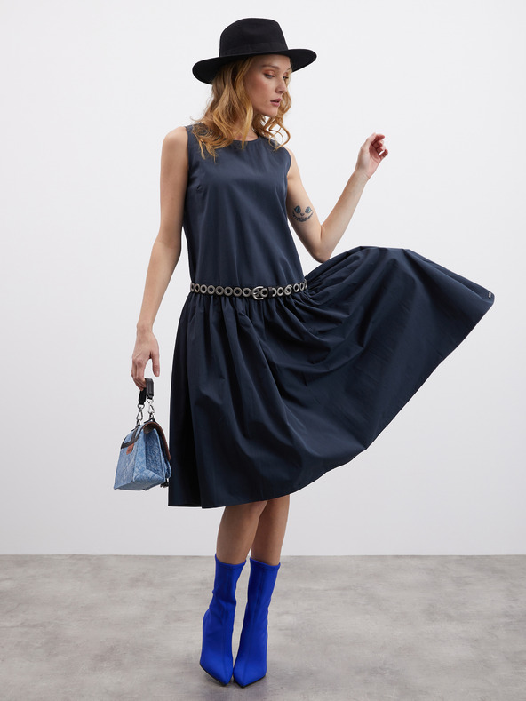 ZOOT.lab Тъмно сива дамска рокля с къдрички ZOOT.lab Urbana