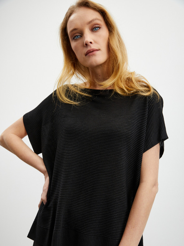 ZOOT.lab Черна дамска жилетка с пуловер от лен ZOOT.lab Danae