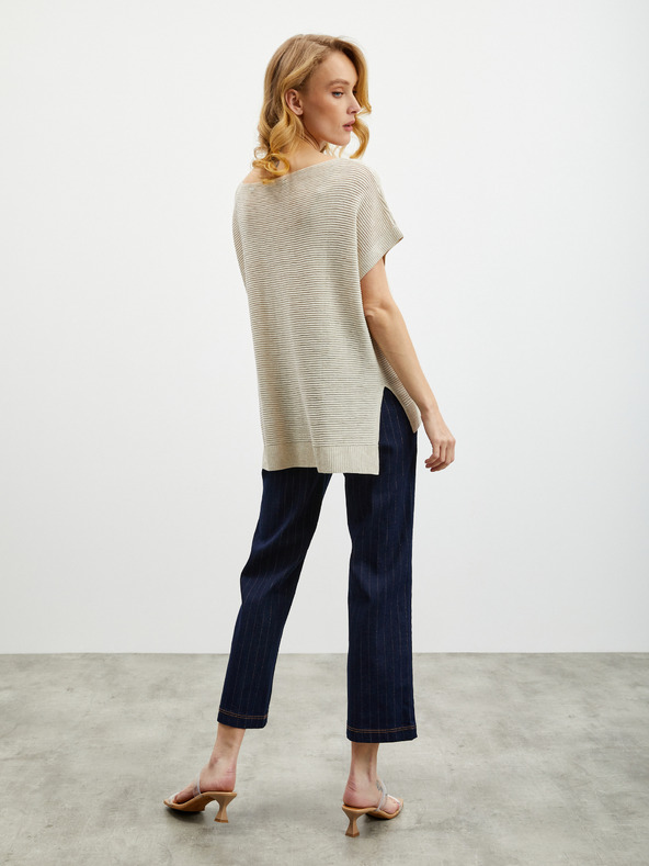 ZOOT.lab Бежова дамска пуловерна жилетка с лен ZOOT.lab Danae