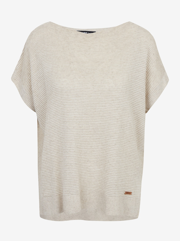 ZOOT.lab Бежова дамска пуловерна жилетка с лен ZOOT.lab Danae