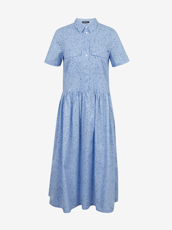 ZOOT.lab Светлосиня шарена дамска миди рокля с риза ZOOT.lab Reed