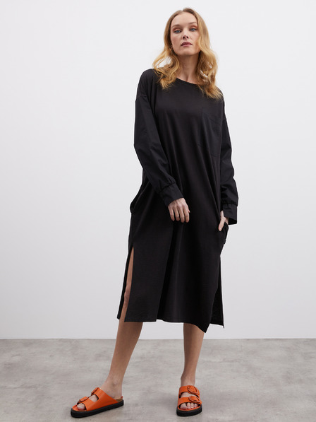 ZOOT.lab Черна дамска рокля с разрез ZOOT.lab Fjola