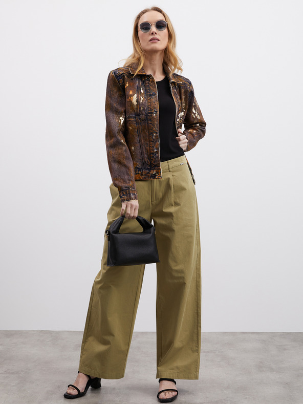 ZOOT.lab Дамски панталони с широки крачоли в цвят каки ZOOT.lab Tersita