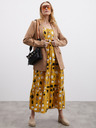 ZOOT.lab Горчица дамска шарена макси рокля с къдрички ZOOT.lab Grete