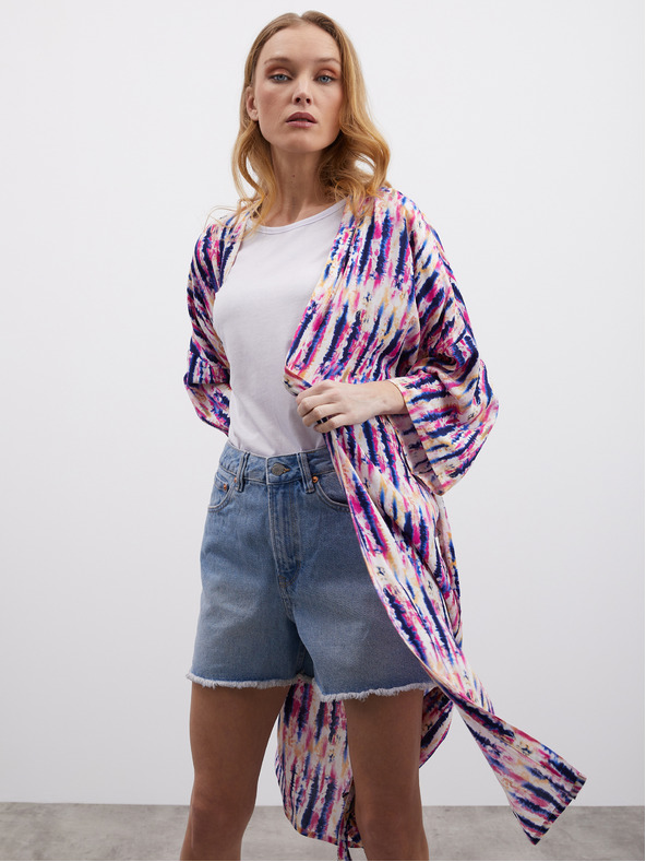 ZOOT.lab Розово-лилава дамска шарена рокля с волан ZOOT.lab Fifi