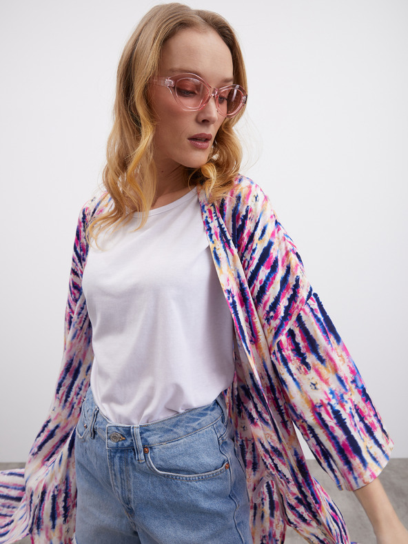 ZOOT.lab Розово-лилава дамска шарена рокля с волан ZOOT.lab Fifi