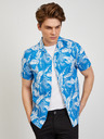 ZOOT.lab Синя мъжка шарена риза с къс ръкав ZOOT.lab Darrel