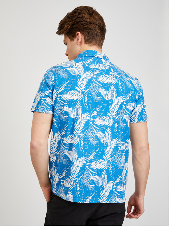 ZOOT.lab Синя мъжка шарена риза с къс ръкав ZOOT.lab Darrel