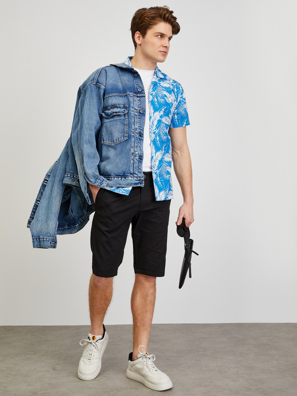 ZOOT.lab Синя мъжка шарена риза с къс ръкав ZOOT.lab Darrel