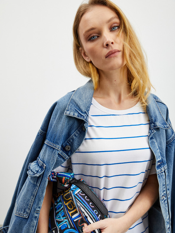 ZOOT.lab Бяла дамска тениска на райета ZOOT.lab Floss