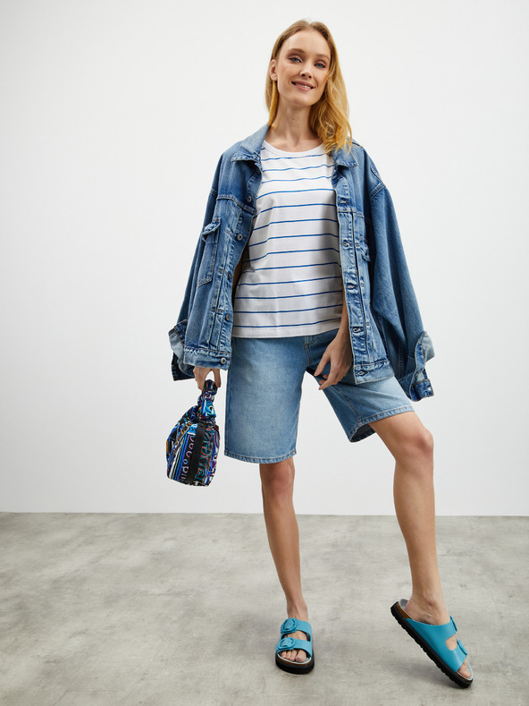 ZOOT.lab Бяла дамска тениска на райета ZOOT.lab Floss