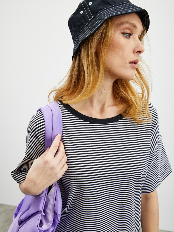 ZOOT.lab Черна дамска раирана тениска ZOOT.lab Floss