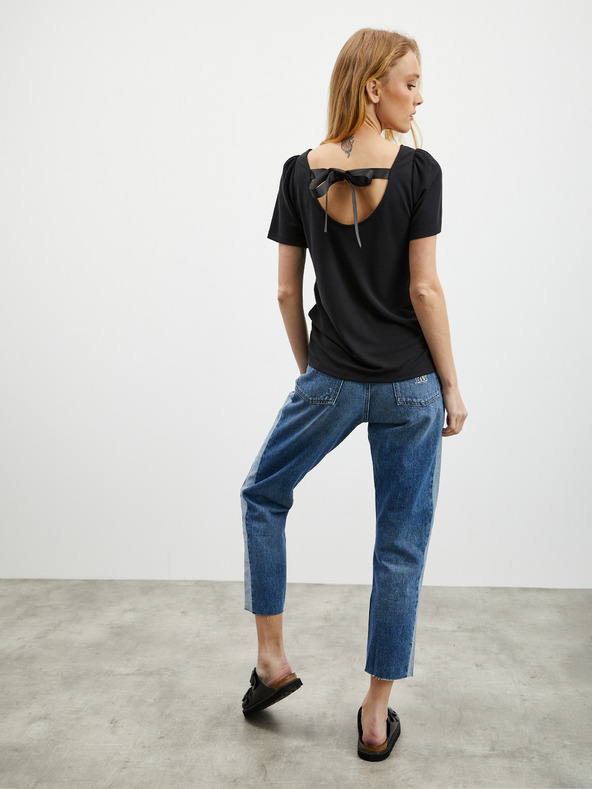 ZOOT.lab Черна дамска тениска с връзки на гърба ZOOT.lab Romy