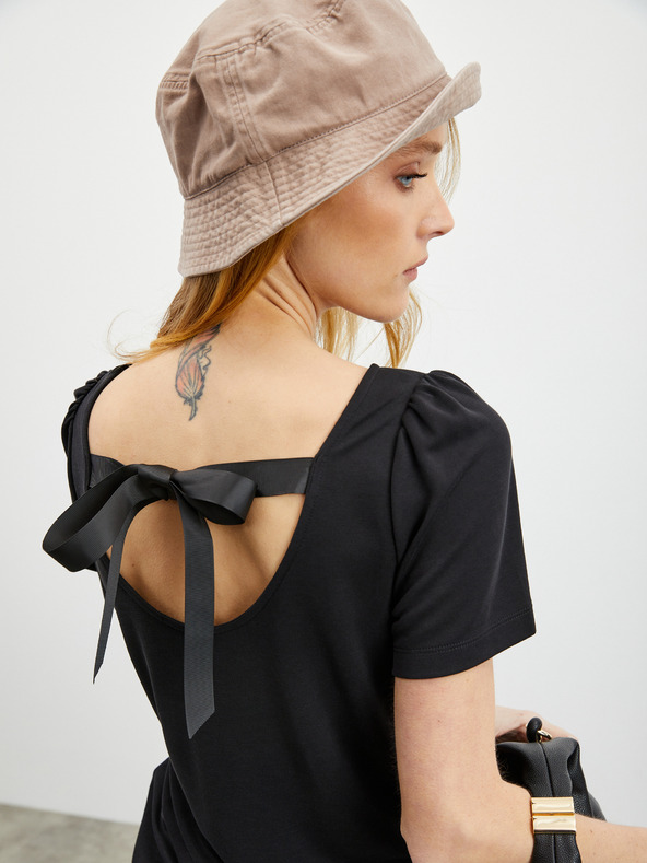 ZOOT.lab Черна дамска тениска с връзки на гърба ZOOT.lab Romy