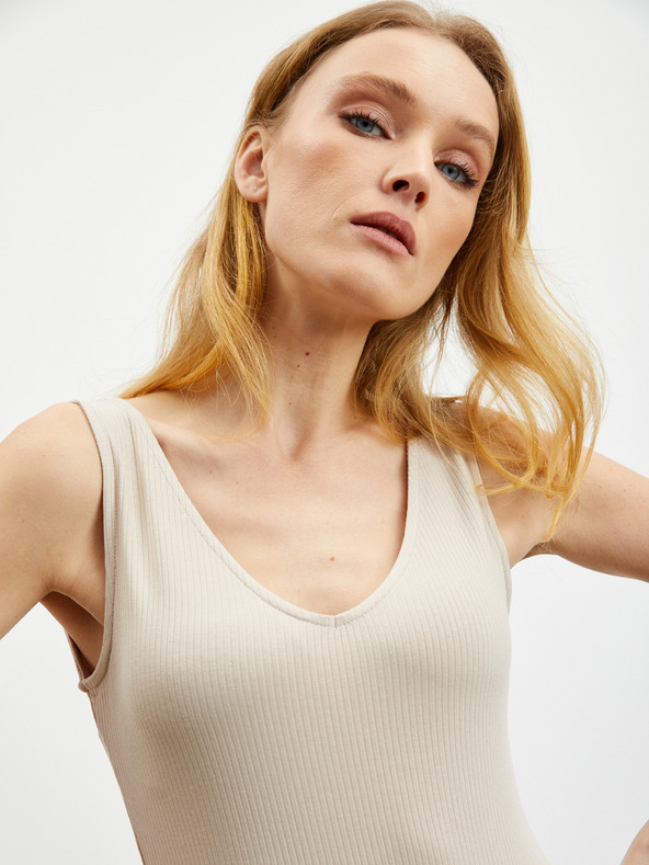 ZOOT.lab Светлокафяво дамско оребрено боди ZOOT.lab Olga