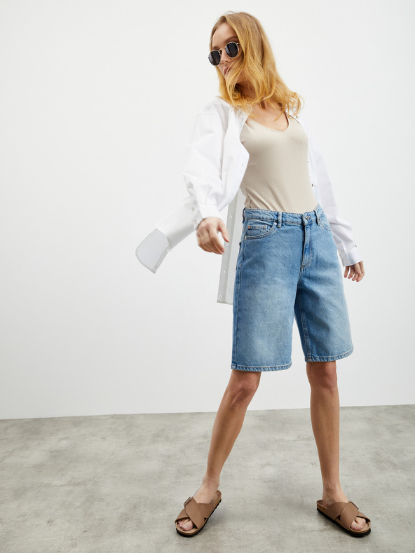 ZOOT.lab Светлокафяво дамско оребрено боди ZOOT.lab Olga