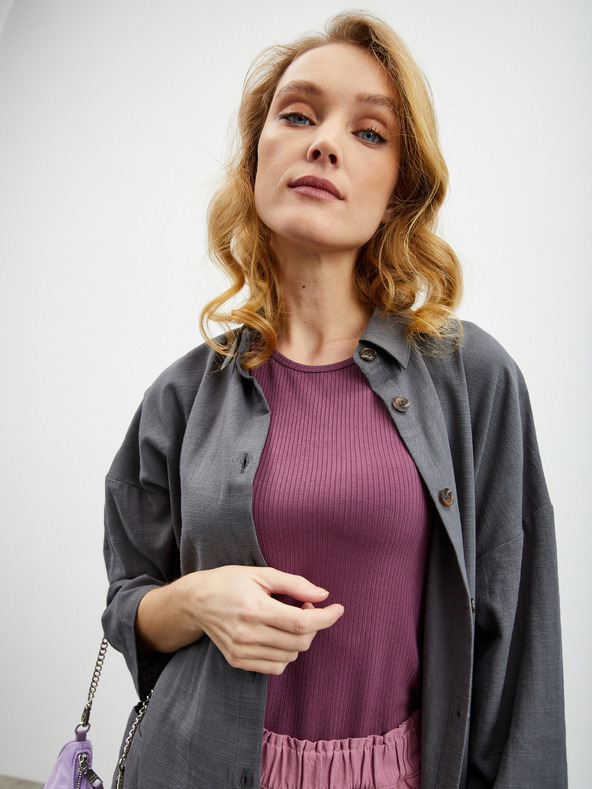 ZOOT.lab Лилаво дамско горнище с ребра ZOOT.lab Reza