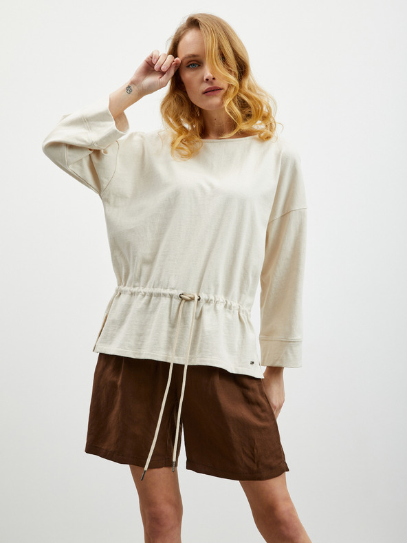 ZOOT.lab Кремав суитчър с голям размер и шнур на талията ZOOT.lab