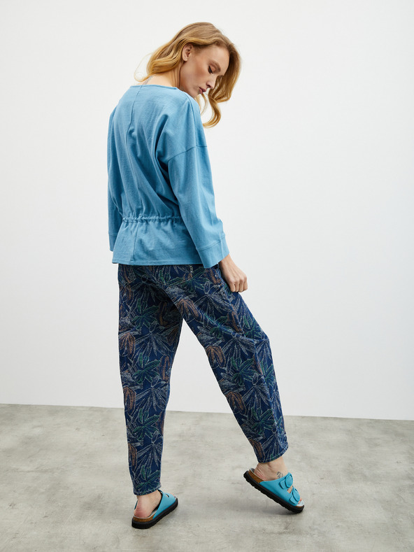 ZOOT.lab Светлосин дамски суитшърт с извънгабаритен размер и лента за пристягане на талията ZOOT.lab Sash