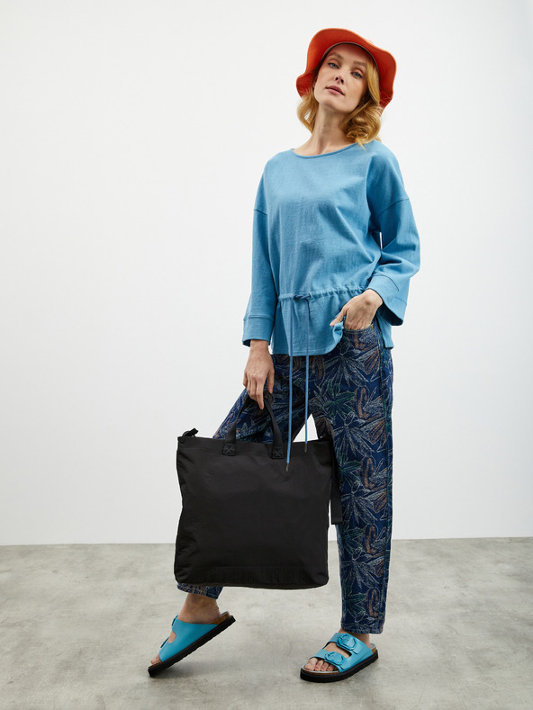 ZOOT.lab Светлосин дамски суитшърт с извънгабаритен размер и лента за пристягане на талията ZOOT.lab Sash