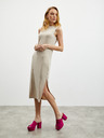 ZOOT.lab Бежова дамска оребрена рокля с разрез ZOOT.lab Delie