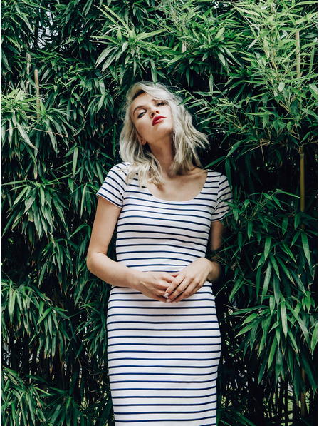 ZOOT.lab Синя и бяла рокля на райета ZOOT.lab Junne