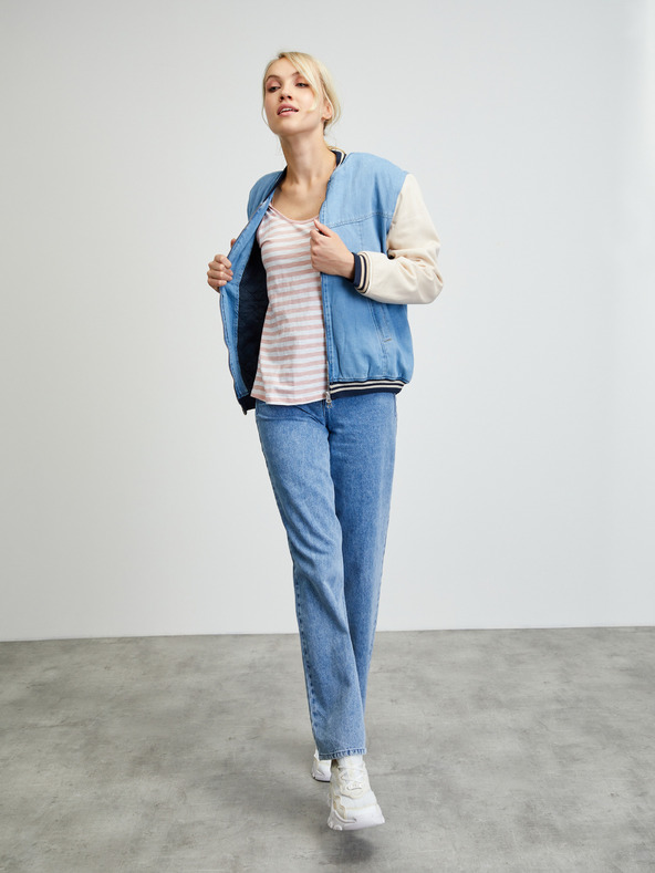 ZOOT.lab Бяло и розово дамско горнище на райета ZOOT.lab Josefina