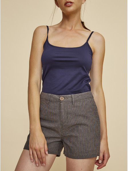 ZOOT.lab Бежови дамски къси панталони на райета с лен ZOOT.lab Jade