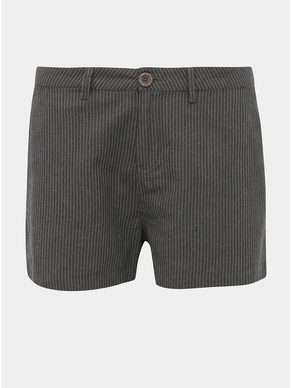 ZOOT.lab Бежови дамски къси панталони на райета с лен ZOOT.lab Jade