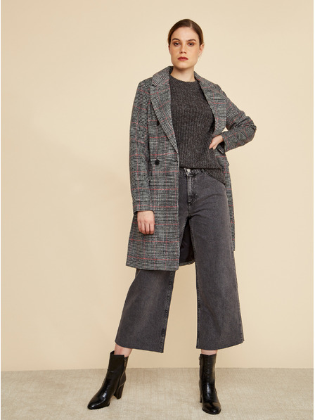 ZOOT.lab Тъмно сиво карирано зимно палто за жени ZOOT.lab Gabrielle
