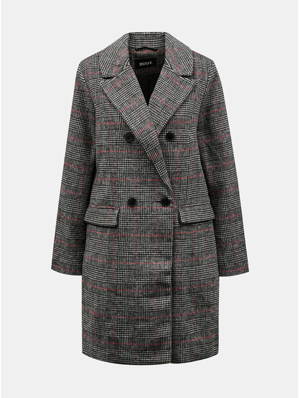 ZOOT.lab Тъмно сиво карирано зимно палто за жени ZOOT.lab Gabrielle