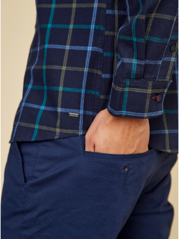 ZOOT.lab Тъмносиня мъжка карирана риза ZOOT.lab Aiden